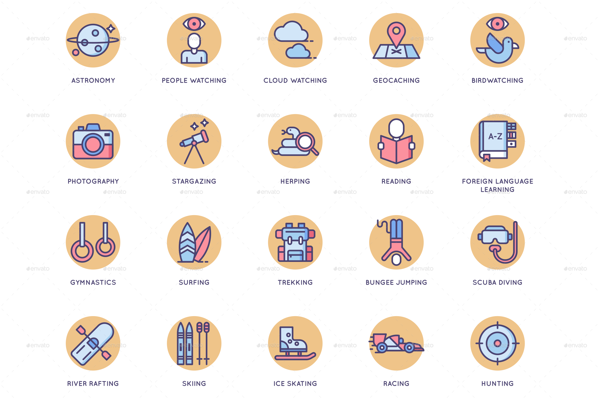 Hobby Icons Icons Graphicriver